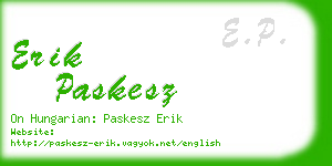 erik paskesz business card